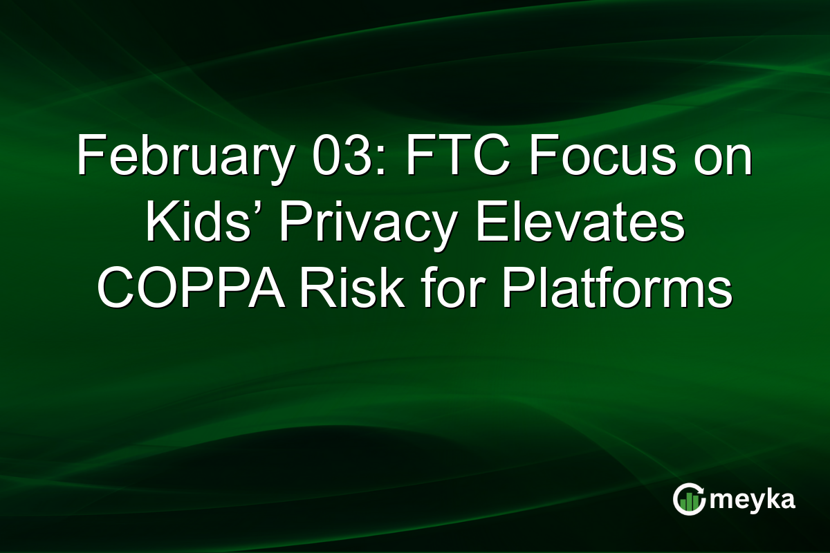 February 03: FTC Focus on Kids’ Privacy Elevates COPPA Risk for Platforms