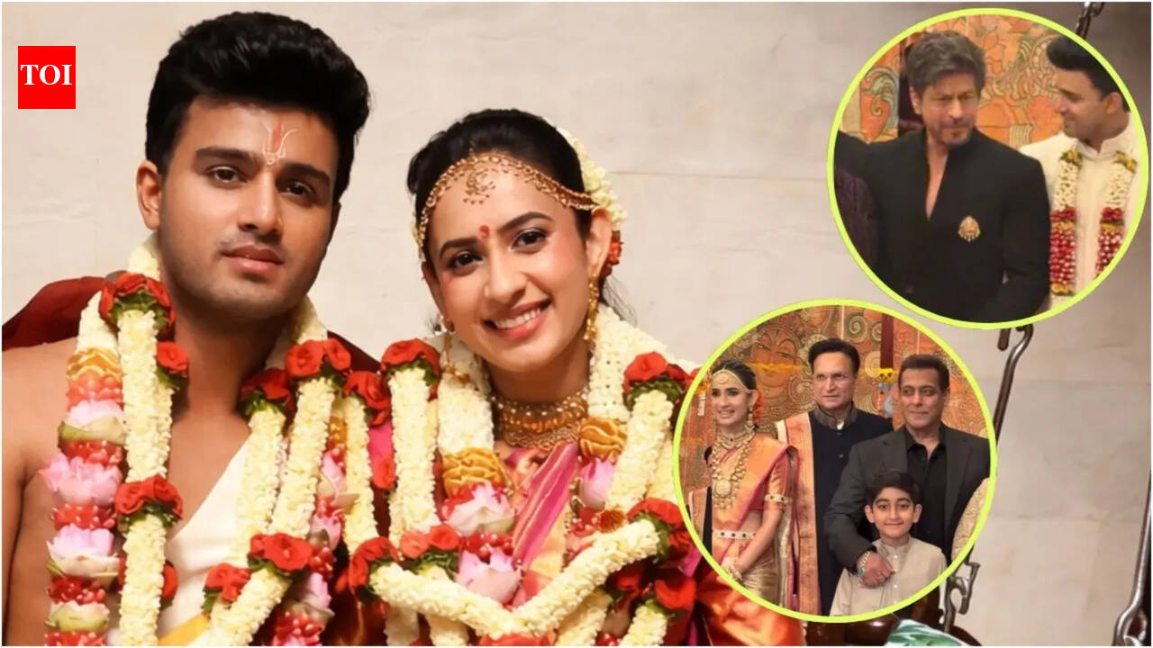 Shah Rukh Khan and Salman Khan light up Rajat Sharma’s daughter Disha and Sudarshan MJ’s wedding ceremony – VIDEO |