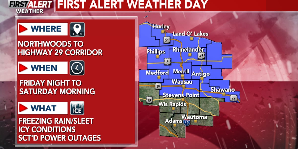 First Alert Weather Day issued for additional freezing rain Friday night-Saturday morning