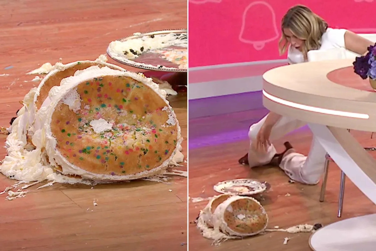 Jenna Bush Hager shocks Willie Geist by dropping $20,000 cake in April Fool’s Day prank: ‘The fall was real!’