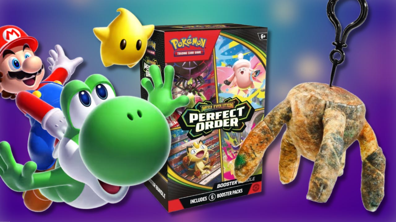 Super Mario Galaxy for Switch, Pokémon TCG Perfect Order Boosters, and Project Hail Mary Bag Clip
